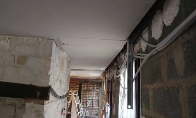 Isolation, plaquage et enduit des calicots d'un plafond à BUIRE AU BOIS, Abbeville, ISOPLALEC