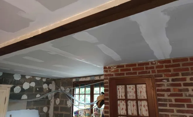 Isolation, plaquage et enduit des calicots d'un plafond à BUIRE AU BOIS, Abbeville, ISOPLALEC